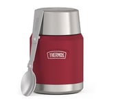 Thermos Icon Food Jar Récipient alimentaire en acier inoxydable 18/8 à double paroi pour garder au chaud et au froid avec cuillère pliable, fond antidérapant, 0,47 l