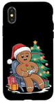 iPhone X/XS Gingerbread Man Playing Video Game Gaming Christmas Boy Kid Case