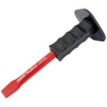 Draper Redline 19x250mm Cold Chisel | Concrete Working Hand Tools | Carbon Steel Tool |Impact Resistant Soft Grip | Hand Guard | 68653