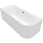 VILLEROY & BOCH LOOP & FRIENDS OVAL DUO BACK-TO-WALL BADEKAR 180X80 VENSTRE STONE WHITE