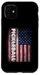 iPhone 11 Pickleball American Flag USA Pickle Ball Player Patriotic Case