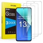 SPARIN Verre Trempé Pour Xiaomi Redmi Note 13 et Note 13 Pro 4G/5G (PAS Pro+) 6,67 Pouces, 3 Pièces Protection écran sans Bulles, 2.5D Vitre Protecteur, HD