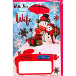 Simon Elvin With Love To My Wife Snowman Christmas Greetings Card