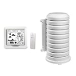 La Crosse Technology WS6823WHI-SIL station météo, Blanc/Argent & Coque pour article émetteur TFA Dostmann 98.1114.02, blanc, 10,2 x 9,5 x 17,5 cm