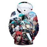 EDMKO Sweat À Capuche Homme Sweat Manche Longue Pull Sport My Hero Academia Midoriya Izuku Cosplay Vêtements Femme Todoroki Shoto Pullover Hoodies,XXS