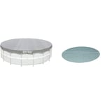 Intex bâche Protection pour Piscine Ronde 5m49 & bâche à Bulles (ø) 5,40m renforcée pour Piscine (ø) 5,49m