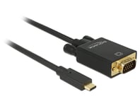 DELOCK – Cable USB Type-C male to VGA male (DP Alt Mode) Full HD 1080p 1 m black (85261)