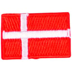 Strykejernsetikett Flagg Danmark 3x2cm - 1 stk.