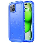 SPORTLINK Coque pour iPhone 15 Plus Étanche Antichoc - 360 degres Incassable Militaire Rigide Intégrale Case/Bumper [IP68 Waterproof/Imperméable] Antipoussière [avec Protection Camera+Écran]-Bleu 6,7"