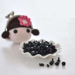 Amigurumi Säkerhetsögon - 10 par (20 st) Svarta ögon, 6mm Black 6mm