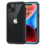 Lanhiem Coque pour iPhone 14 Étanche - Antichoc Incassable 360 Intégrale [avec Protection Écran+Camera] IP68 Waterproof Militaire Chantier Antipoussière Pochette Étanche pour iPhone 14 (6.1'') Bleu