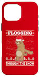 iPhone 16 Pro Max Flossing Through The Snow Sloth Ugly Christmas Sweater Floss Case