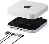 Hub & Support Pour Mac Mini Avec Boîtier Ssd Pour Nvme/Sata M.2,Dock Mac Mini Avec Usb-C 10Gb/S,3 Usb-A 5/10Gb/S,Jack Audio 2.0,Pour Mac Mini M2/M1,Mac Studio-Argent