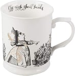 V&A Alice in Wonderland Mug with Queen of Hearts Design in Gift Box, Fine China, White, 400 ml