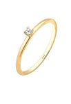 Elli DIAMONDS Bague Femme Fiançailles Solitaire avec Diamant (0.015 ct) en Or Jaune 585