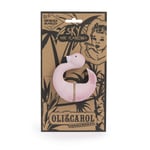 Oli & Carol - Natural Rubber Baby Teether, Sky The Flamingo, 8 cm