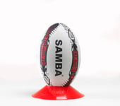 Samba 2021 Rugby Ball White/Red/Black - size 3