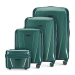 WITTCHEN Travel Suitcase Carry-On Cabin Luggage Hardshell Made of Polycarbonate with 4 Spinner Wheels Combination Lock Telescopic Handle Explorer Line Set of 4 suitcases Green