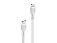 CellularLine ladekabel USB-C til Lightning 1,2m - Hvit