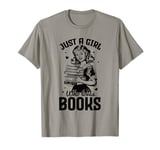 Just A Girl Who Loves Books Shirt Retro Cute Book Lover Tee T-Shirt