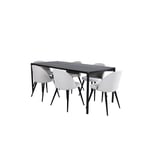 Venture Home Matgrupp Paris matbord och Valentina matstol Pelle Dining Table - Black / black Black+Velvet Chai GR22324