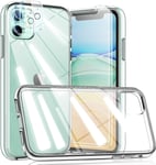 5 En 1 Coque Iphone 11 1 Coque Iphone 11+2 Verre Trempé+2 Protection Camera Résistant Aux Rayures Antidérapant Silicone Étui Iphone 11 6 1 Pouces Transparente