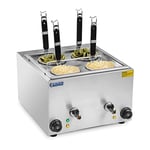 Royal Catering RCNK-4 Cuiseur à pâtes électrique (4 L, 4 paniers, 2 x 1500 W, 230 V, robinet d'échappement, acier inoxydable)