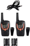 Cobra AM655 Pack of 2 Compact Walkie Talkies for Adults, with Voice Activation, 8Km Range, over 968 Channels, Power Saving Function and Rechargeable Batteries – Black