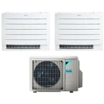 Daikin - floor standing dual split air conditioner perfera fvxm-a 12+12 with 2mxm50m9/n r-32 wi-fi integrated 12000+12000 with infrared remote
