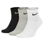 3 Pack Nike Logo Sports Ankle Socks, Pairs Men's Women's - Black White Grey