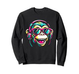 Rave Music, Chimp Lover, Colorful Raver, DJ, Raving Outfits Sweatshirt