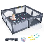 Baby Playpen Portable Large Safety Infant Activity Center W/ 50 PCS Ocean Balls