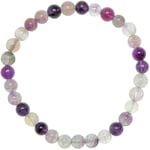 Bracelet en fluorite violette - perles rondes - Taille perle: 6 mm