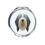 Bearded Collie - peili kuva ja geometrinen merkki Art-Dog-merkiltä