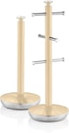 Swan Retro Towel Pole & Mug Tree Kitchen Set SWKA1054CN (Cream)