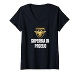 Womens Manchester , city , Superbia in proelio slogan V-Neck T-Shirt