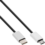 InLine 35844 câble USB 1,5 m USB 2.0 Micro-USB B USB C Aluminium, Noir