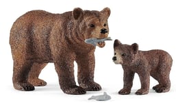 SCHLEICH - Figurine de l'univers des animaux sauvages - Maman Grizzly avec ou...