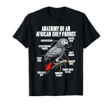 Anatomy Of An African Grey Parrot Funny Parrot Ornithologist T-Shirt