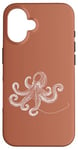 Coque pour iPhone 16 Pacific Ocean Marine Life Poulpe à anneaux bleus Taille S