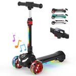 3 Wheel Electric Scooter Kids Ages 3-12, B2 Electric Scooter for Kids, 2 Speed Modes Up to10 KM/H, LCD Display & Bluetooth, Flash LED Lights, 3 Adjustable Heights, Foldable Kids Scooter, Gift for Kids