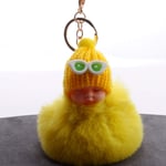 Ifingerring Femme Porte-clés, Jaune Dormir Mignon Poupée Porte-Clés Sac Mignon Lunettes Bébé Charme en Peluche Porte-Clés Pendentif, Accessoire De Mode Couple Ami Amant Fille Festival Fête Cadeau