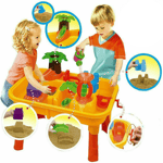 Kids Sand and Water Table Garden Sandpit Play Set Beach Toys Moulds Water Mill