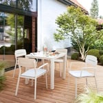 Table de jardin Santorin en aluminium coloris sable L.80 x l.80 x H.75 cm