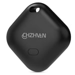 CHZHVAN Key Finder, Wallet Tracker Works with Apple Find My (iOS only), Replaceable Battery, Water-Resistant, Bluetooth Item Finder for Bags, Luggage, Pets & Backpack (Black, 1 Pack)