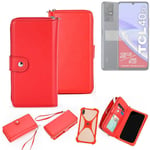 Wallet Mobile phone cover TCL 40 SE Phone protective Case red