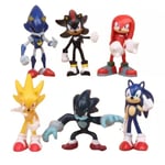 Sonic The Hedgehog Figurer 6 st Set Pvc Action Characters Leksaker