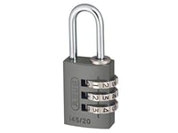 ABUS combination lock 145/20 Titanium - Luggage lock, locker lock and much more. - Aluminium padlock - individually adjustable numerical code - ABUS security level 3