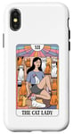 Coque pour iPhone X/XS The Cat Lady Carte de tarot rétro Motif chat