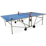 Alice's Garden - Table de ping pong outdoor bleue - table pliable avec 2 raquettes et 3 balles. pour utilisation extérieure. sport tennis de table